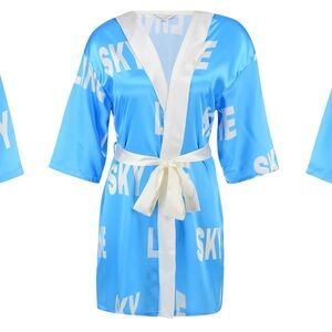 Skyline SUMMER-BLUE SATIN ROBE